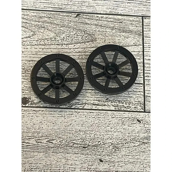 Lego Parts 2470 (2pcs) Wheel Wagon Small 27mm BLACK - Picture 4 of 4